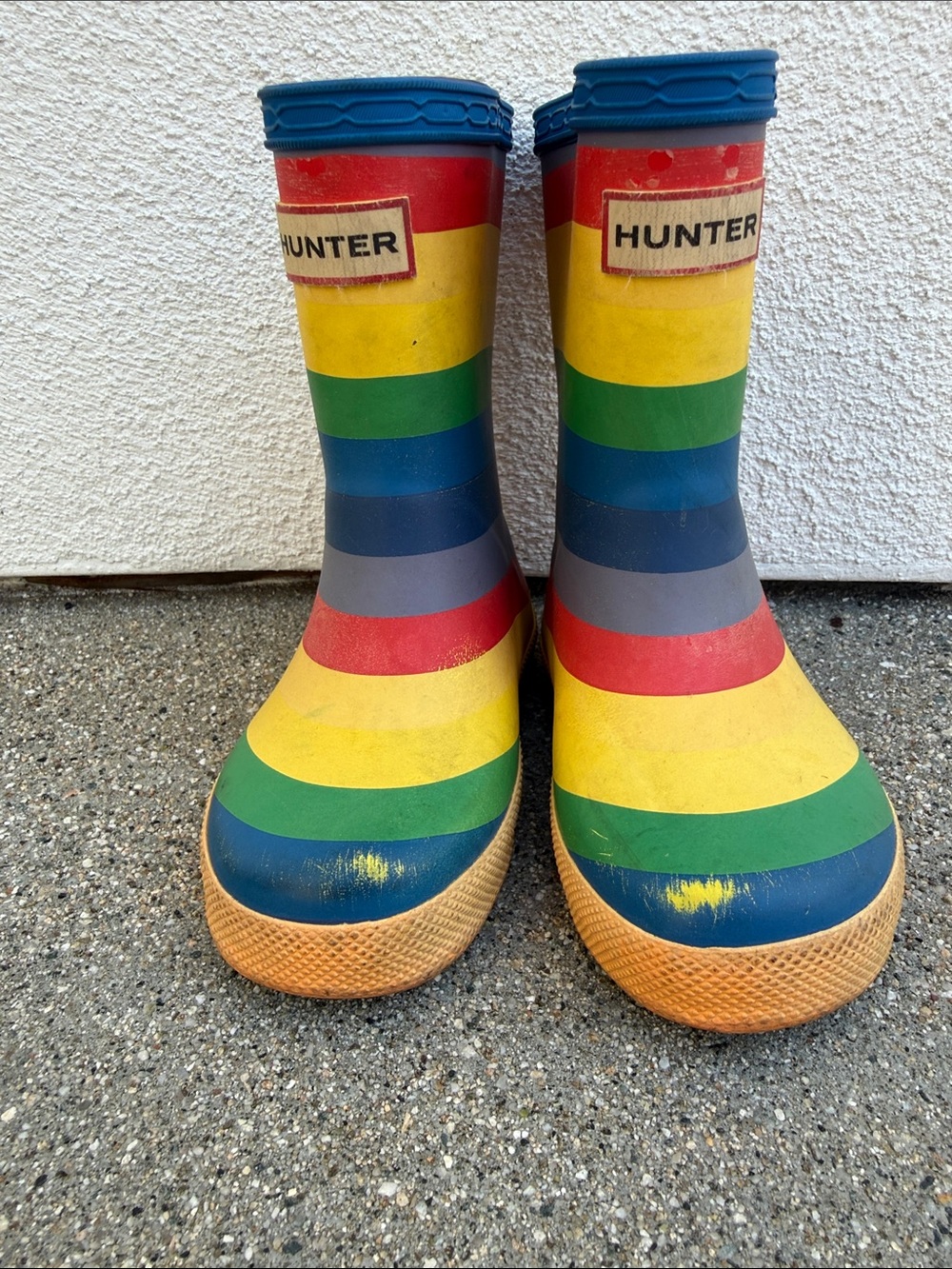 Hunter Kids Rainbow Stripe Rain Boots -size UK 5/ US 6T